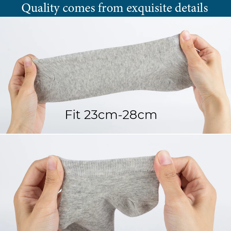 100% Thin Men Socks High Quality Cotton Breathable Socks No Show Boat Socks Black Short for Size 39-44