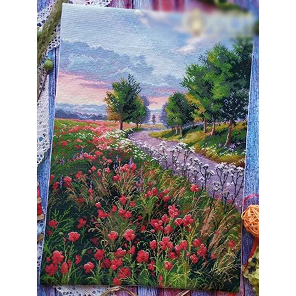 ZZ5220 Cross Stitch Kits Products Yarn Canvas Painting Decorative Pictures Craft Needlework Fabric For Sewing Art Scenery DIY