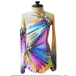 Girls Pink Rhythmic gymnastics leotard Children Teens competition dress ballroom costumes for women BD1275