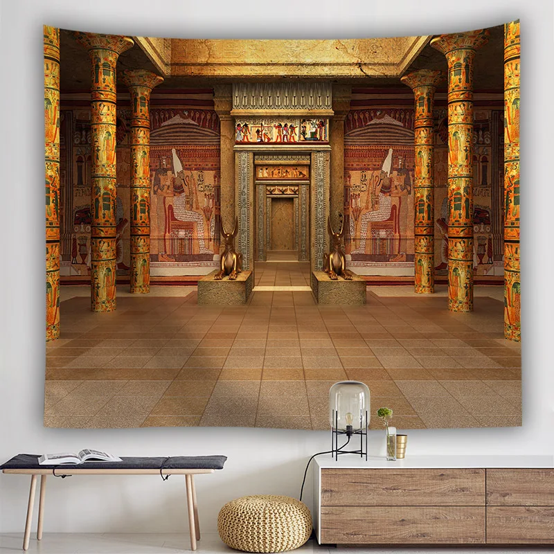 

Vintage Church Hanging Wall Tapestry Mandala Buddha Ancient Egypt Picture Living Room Dorm Home Decor Mural Wall Carpet Blanket