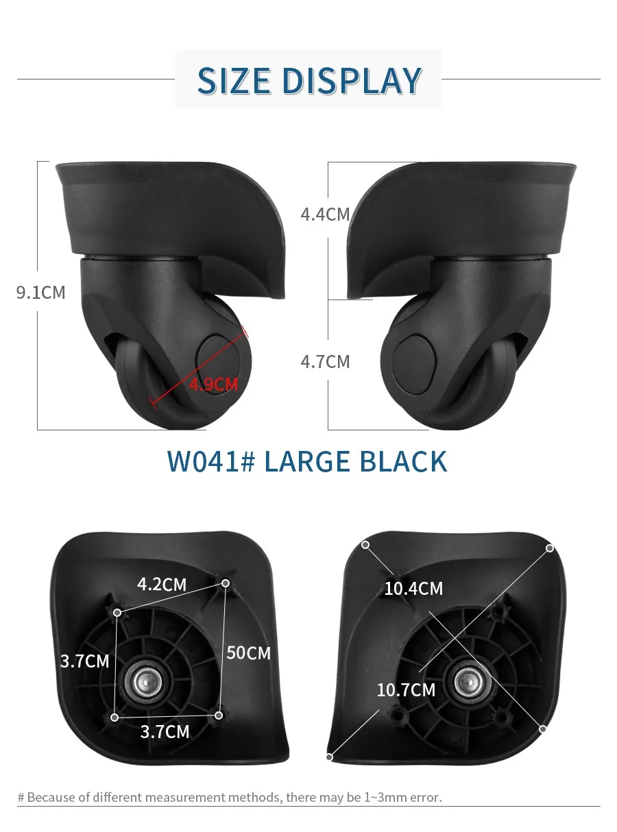 Luggage Wheel Replacement Wheels Suitcase Accessories Universal Casters Rolling Luggage Suitcase Wheeled Accessories Bags Caster