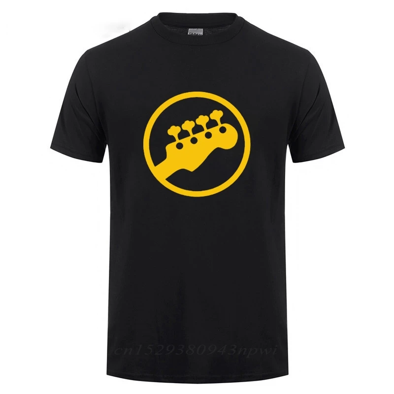 Bass Headstock Guitar Symbol Guitarist Player Musicians Music Rock T-Shirt Funny Birthday Gift For Men O Neck Cotton T Shirt Tee