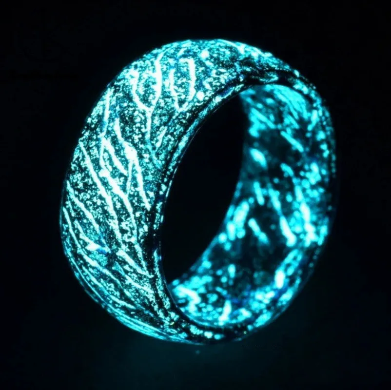 

New Acrylic Ring Changing Color Couple Ring Cool Luminous Cracked Ring Jewelry Party Engagement Gifts