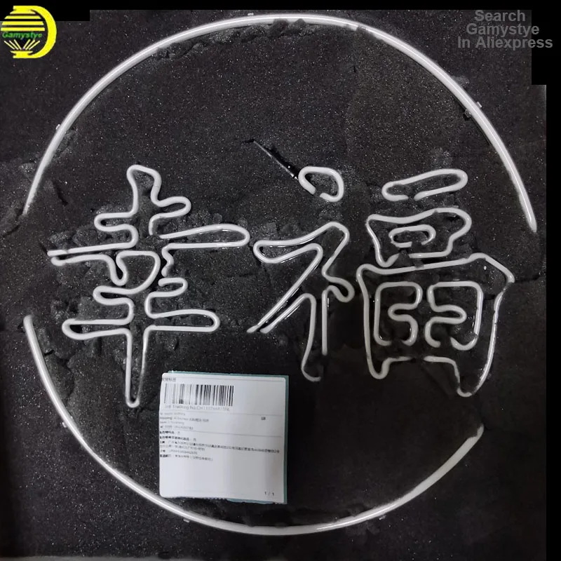 علامات ضوء النيون كلمة صينية يعني السعادة البطولية محظوظ الحرية النيون لمبة تسجيل مصباح البيرة بار حانة مصابيح المنزل غرفة ديكور ليلة