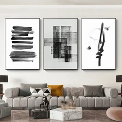Abstract Modern Black and White Line Canvas Painting Posters and Prints Wall Art Picture for Living Room Home Decor Cuadros