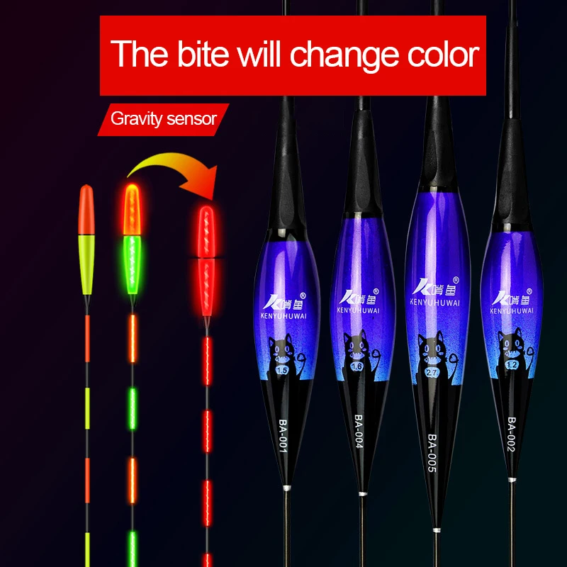 Smart Fishing LED Light Floats Night Gravity Sensing Fish Bait Color Change Automatic Night Electronic Fishing Tackle Accessorie