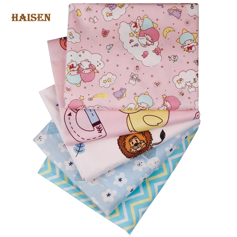 45 Cartoon Design Printed Twill Cotton Fabric Cloth For DIY Handmade Baby&Child\'s Sewing&Quilting Material 5pcs/lot, 20X25cm