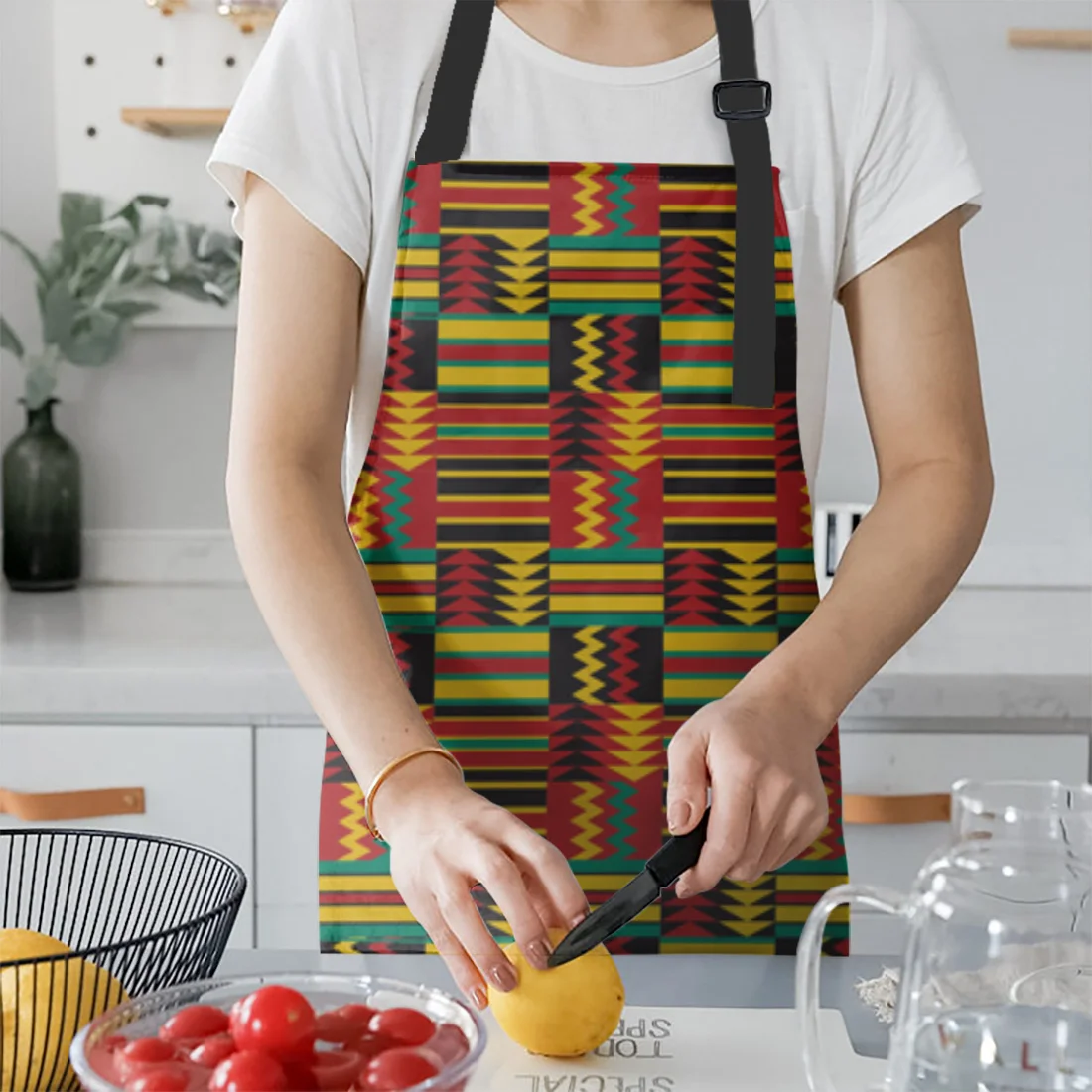 Grembiuli da cucina etnici modello africano Chef per donna bambini decorazioni per la casa grembiule abito guanti cottura cottura vita bavaglino