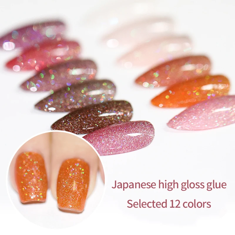 SKVP Glitterเล็บเจลPolish UV LED 8MLฐานและTop Coatสำหรับเล็บSequins Soak OffภาษาโปลิชคำVenalisaกึ่งถาวรเล็บ