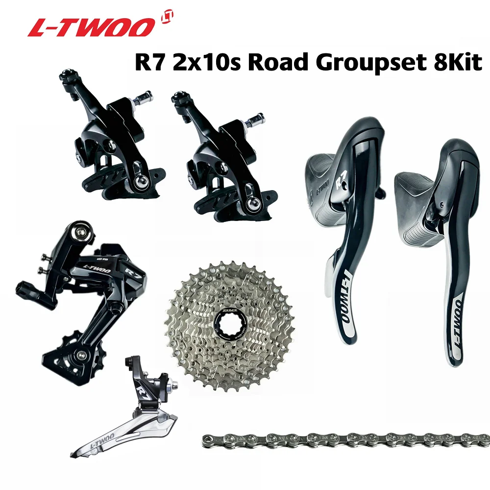 LTWOO R7 2x10 speed 20s Road 8 Kits, Shifters+ Rear Derailleur+ Front Derailleur+ Cassette 32T28T25T+ Chains+ Brakes, 4700,R3000