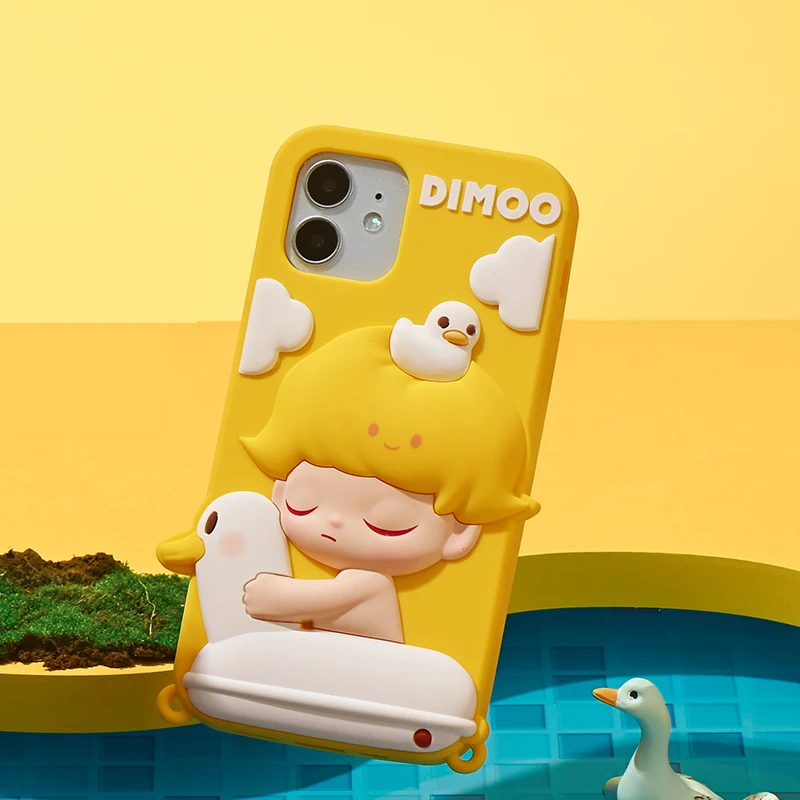 POP MART DIMOO 애완 동물 휴가 시리즈-iphone12,iphone12pro,iphone12pro max, iphone13,iphone13 pro,iphone13 pro max 용 전화 케이스