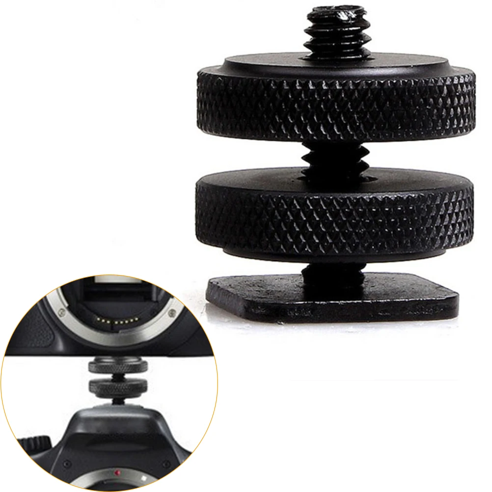 Adapter 1 Set Metal Pro 1/4 inch Dual Nut Tripod Mount Screw Flash Camera Shoe