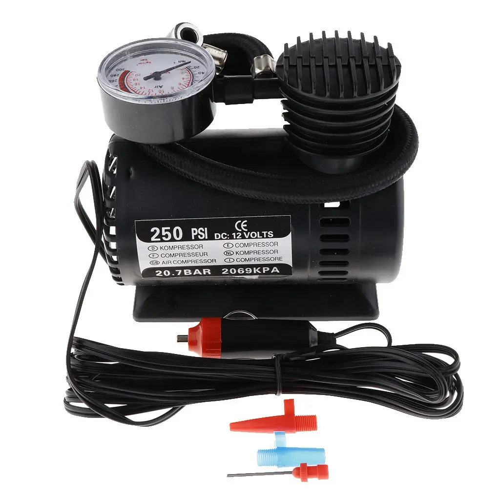 Portable Electric Mini 12V Air Compressor Pump Car Tyre Tire Inflator 300PSI Motorcycles Inflatable Pump