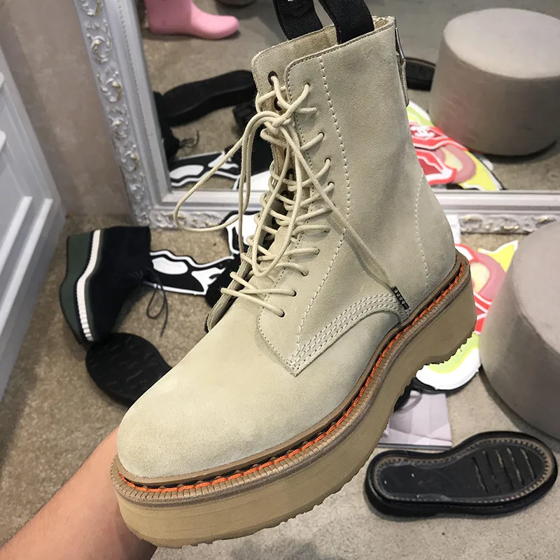 

Tide Ankle Boots For Women Motorcycle Boots Casual Short Boots Women Flat Shoes Woman Leather Botas Mujer Lace Up Ladies Shoes