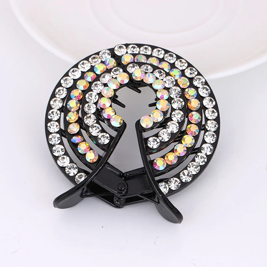 포니 테일 헤어핀 헤어 클립 여성 라인 석 머리핀 여자 패션 헤어 발톱 헤어 홀더 액세서리 헤어 스타일링 장식