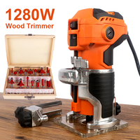 220V Wood Electric Trimmer Woodworking Trimming Machine Wood Router Milling Engraving Slotting Machine Wood Router Tool