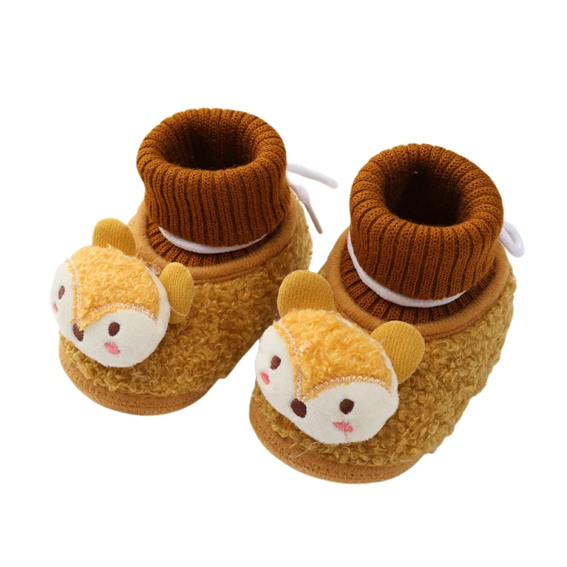 

Jlong Baby Boys Girls Cozy Booties Winter Crib Toddler Non-Slip Soft Sole Shoes Infant Newborn Bedroom House Slippers 0-18M