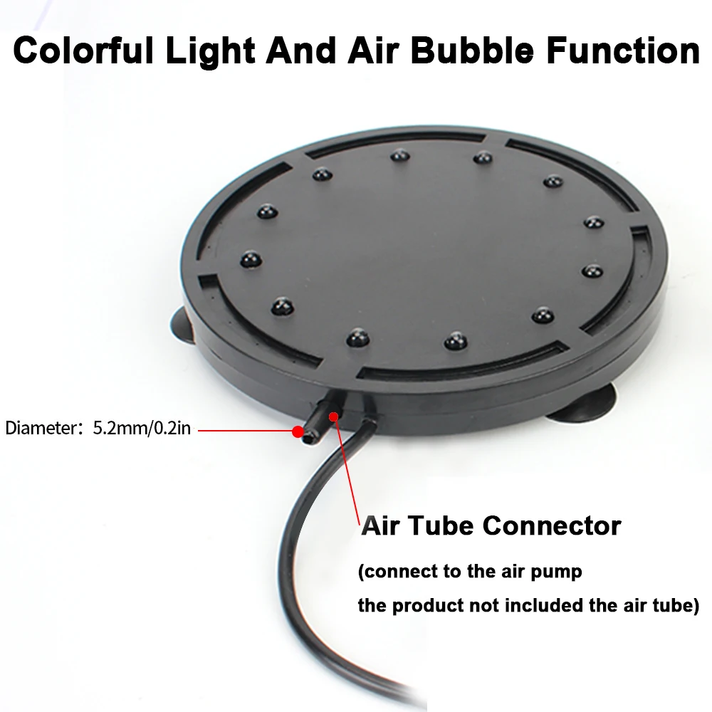 LEDカラフルな水族館ランプ,造園装飾,酸素バブルライト,EUプラグ,10.5cm, 12.5cm