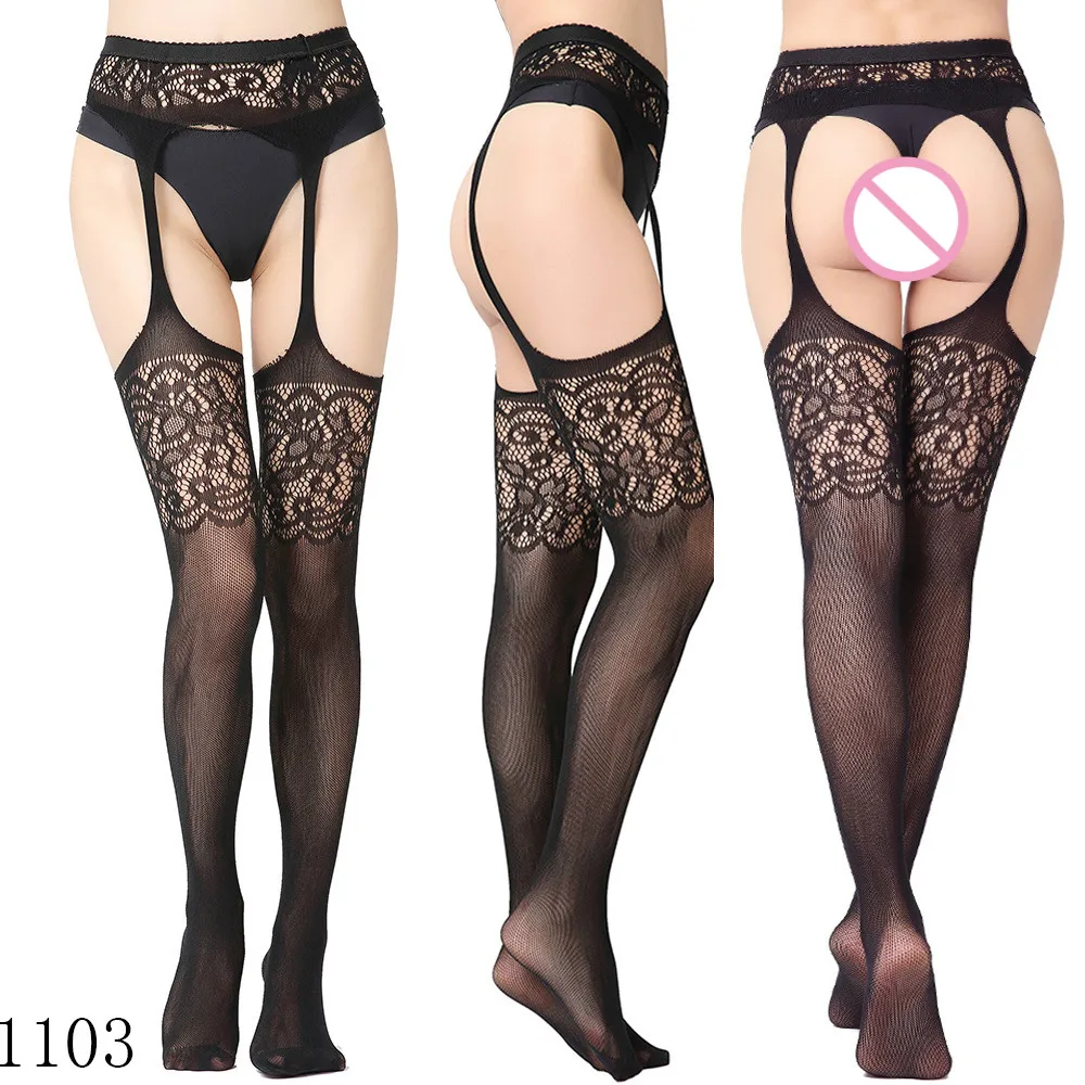Hot Sale Stoking Wanita Seksi Lace Erotis Stocking Paha Tinggi Sabuk Atas Lutut Panjang Kaus Kaki Seks Pakaian Dalam Celana Ketat Pantyhose Bunga