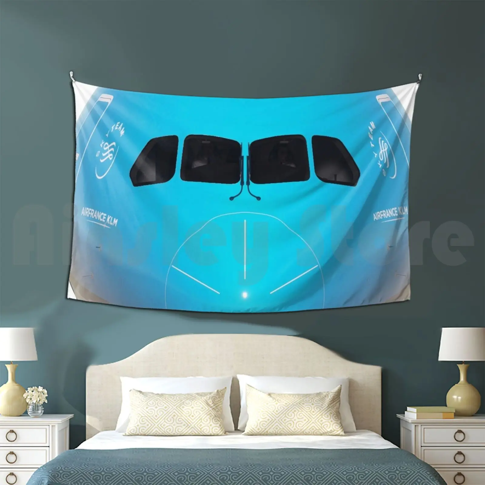 Klm-Boeing 787 Tapestry Living Room Bedroom Aviation Civil Aviation Boeing 787 Airbus Commercial Cool Dreamliner Airplane Jet