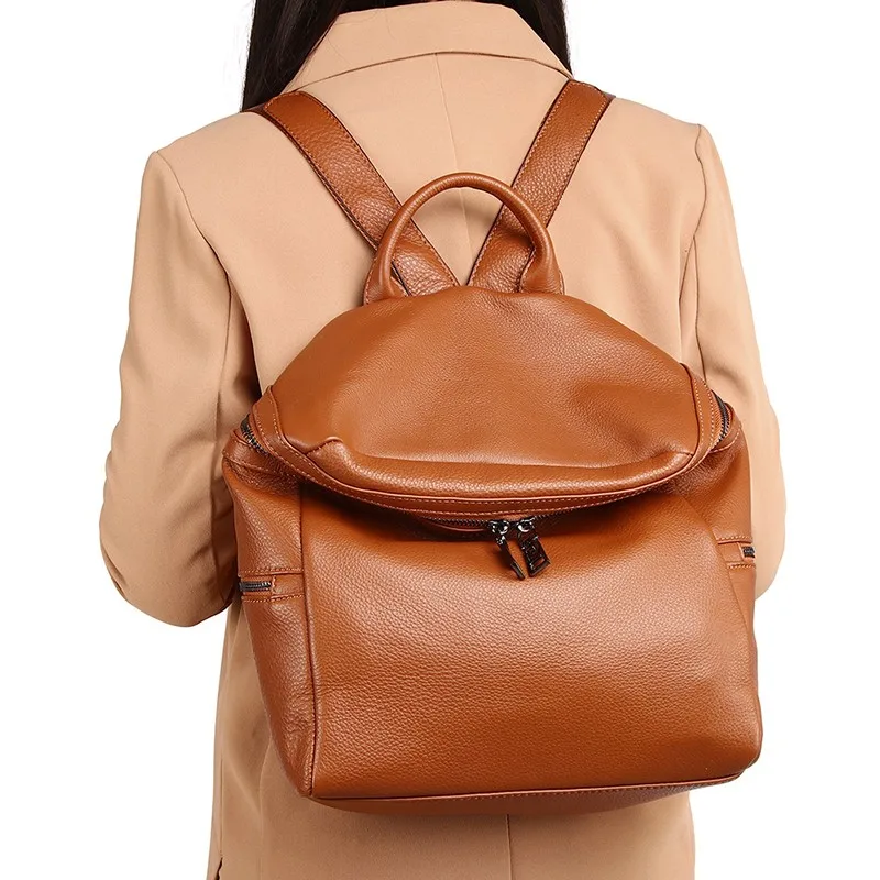 Luxury Genuine Leather Women Backpack 2024 Lady Bagpack Large Female Travel Backpack Bag Brand Girl School Bag Casual Rucksack