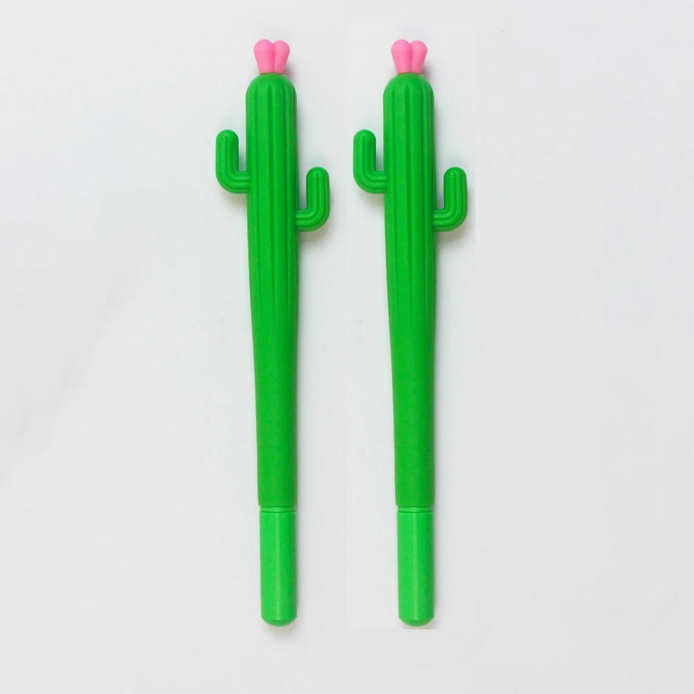 

2Pcs Cute Creative Cactus Gel Pens Stationery Office School Supplies Gift Gel Pen 0.38mm Black Ink Kawaii Stationery