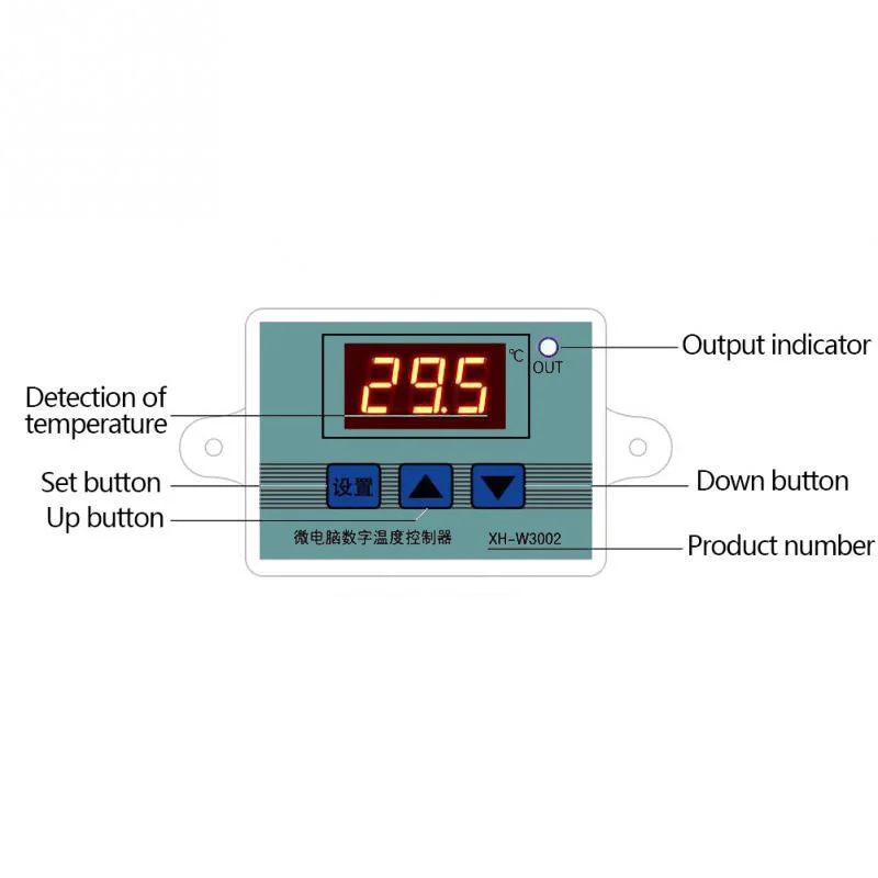 XH W3002 LED termostato digitale regolatore di temperatura DC 12V DC 24V AC 110V-220V NTC sensore Therm interruttore di controllo relè Out