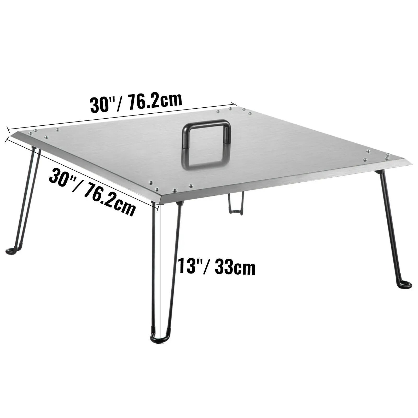 VEVOR 30X30/24X24 Inch Hố Lửa Nhiệt Sâu Chống Ồn/Bao Cáp Bền Bỉ Tiện Lợi W/Có Thể Gập Lại Chân Bakelite tay Cầm Ngoài Trời