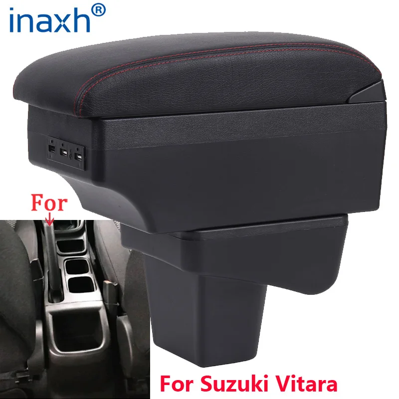 For Suzuki Vitara Armrest Retrofit parts dedicated Car Armrest Center Storage box car accessories Interior USB Easy to install