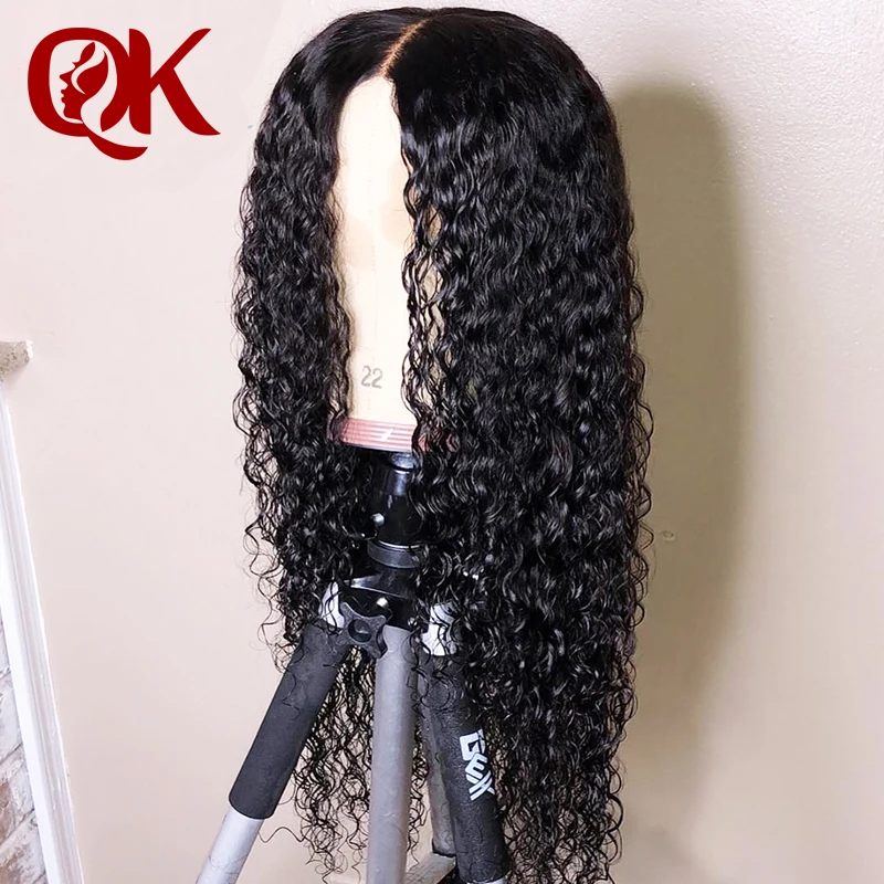 QueenKing HD Transparent Invisible Lace Wig 13*6 Lace Frontal Human Hair Wigs Curly Preplucked Hair Line Natural Brazilian Remy