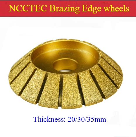 

5.6'' 45 degree bevel edge Diamond vacuum Brazing grinding wheels | 140mm Brazed router abrasive disc | 20 30 35mm thickness