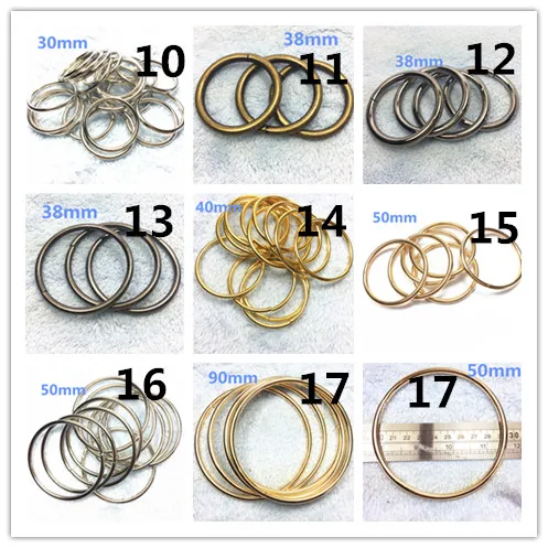 80pcs 10/12/15/20/25/38/40/50/90mm Metal O ring buckles garment Accessories DIY Needlework Luggage Sewing handmade Bag purse