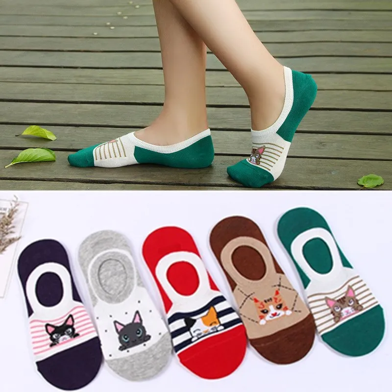 1 Pairs Cartoon Unicorn Cat Fox Socks Cute Animal Women Socks Summer Funny Short Ankle Socks Ladies Cotton Sock Dropship