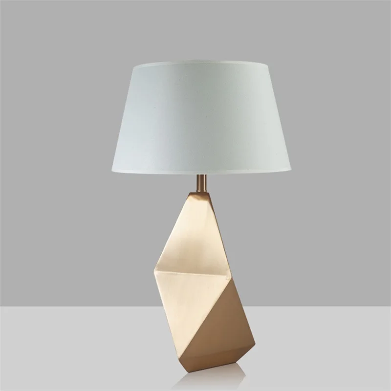 OURFENG Modern LED Table Desk Lamp Bronze Creative Design Bedside Light Decorative For Home Foyer Office Bed Room