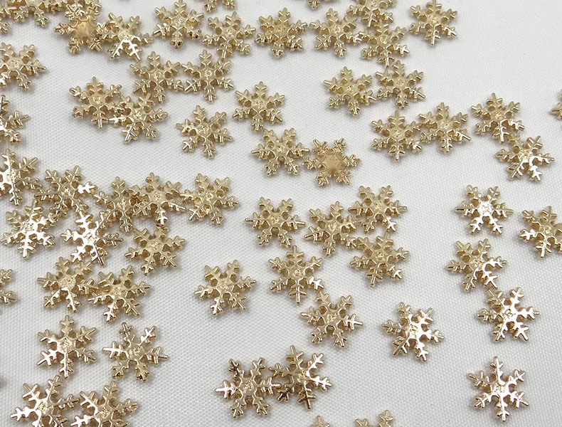 JUNAO 12mm 100pcs Snowflake Hotfix Gold Color Rhinestones Patches Hot Fix Metal Motifs Iron On Patches Clothes Applique