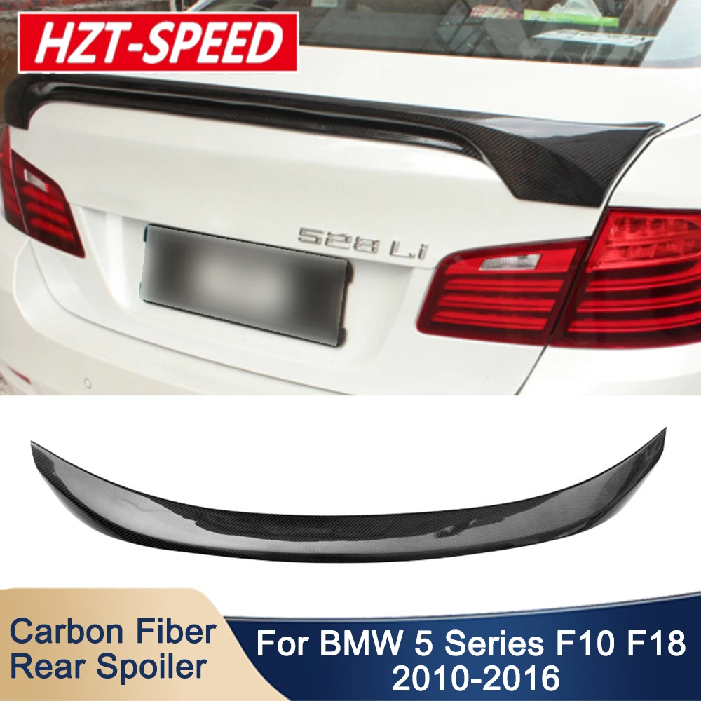 Modification HM Style Real Carbon Fiber Rear Spoiler Car Back Trunk Wing For BMW 5 Series F10 F18 2010-2016