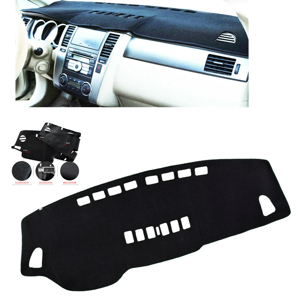 For Nissan Versa Tiida C11 2007-2011 Front Dashboard Cover Trim Gauge Shield Dash Board Heat Proof Mat Sun Shade Carpet Strip