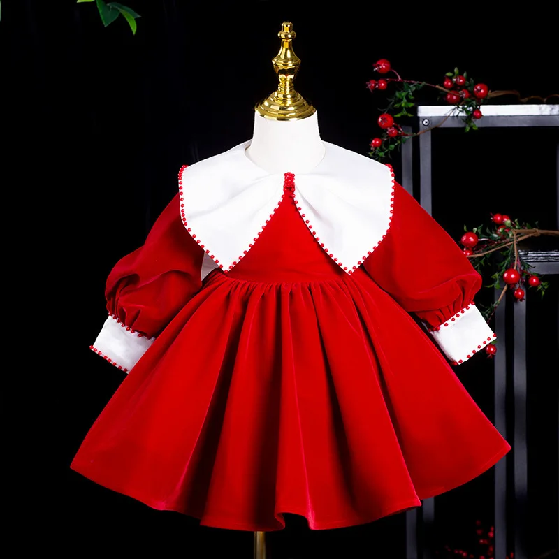 Baby First Birthday Dress Newborn Infant Girls Baptism Christmas Party Dresses Children Lolita Ball Gown Kids Boutique Clothing