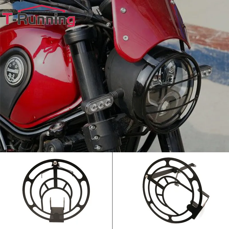 FOR Benelli Leoncino 500 Front Housing CNC Motorcycle Headlight Headlamp Fairing Cover Case Protection Net Protector Guard