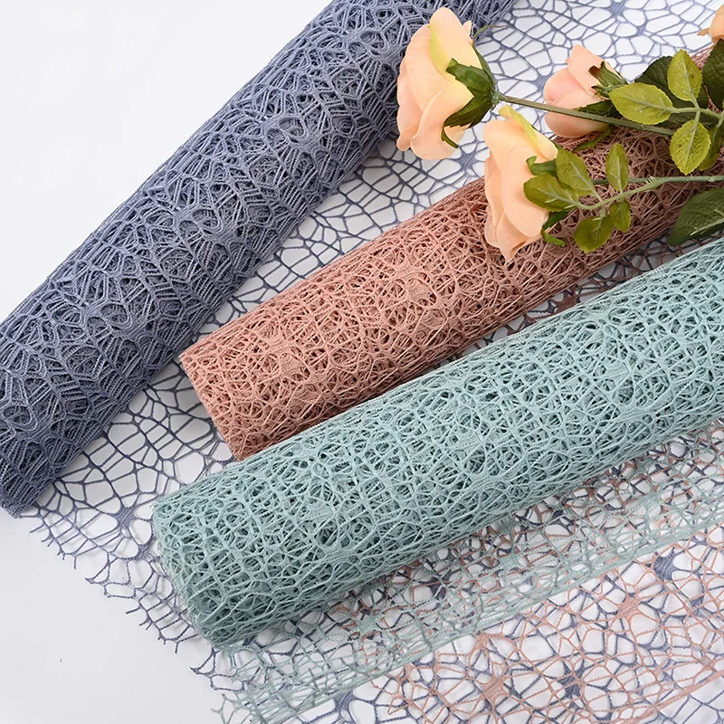 2Sheet 50*66cm Jacquard Wild Goose Net Flower Wrapped Yarn DIY Craft Party Valentine\'s Day Rose Bouquet Gift Wrapping Mesh Gauze