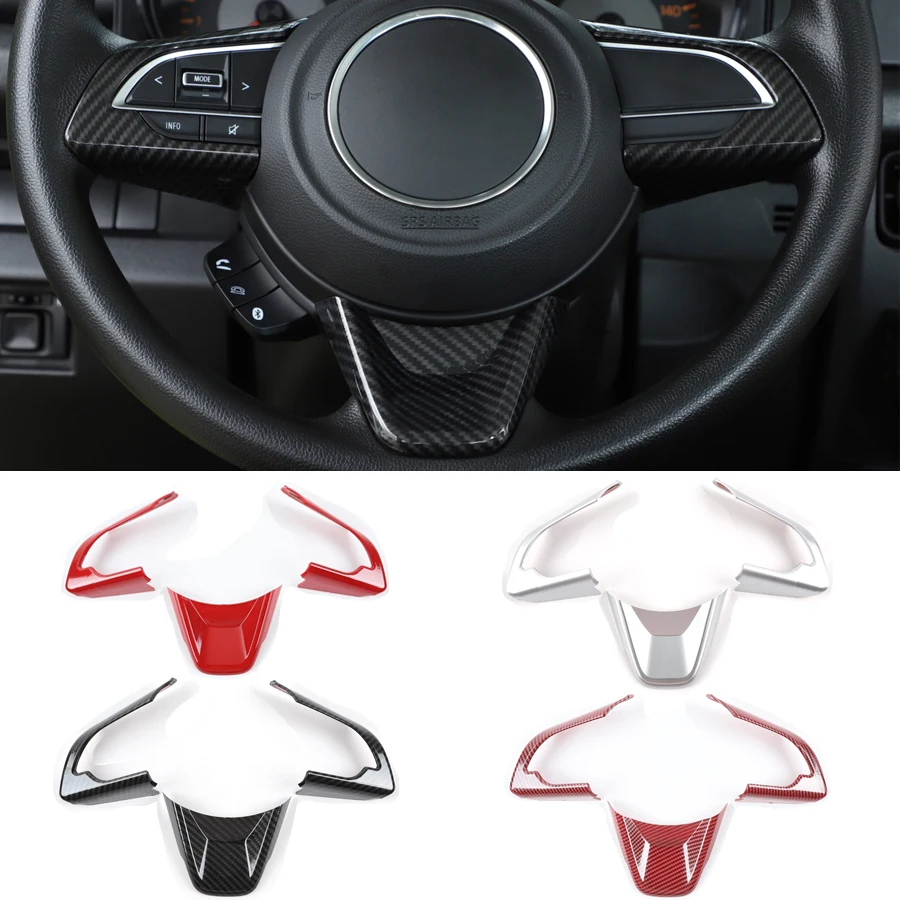 NHAUTP 3Pcs/Set ABS Car Steering Wheel Trim Stickers For Suzuki Jimny  2019 2020 2021 2022 Interior Decoration