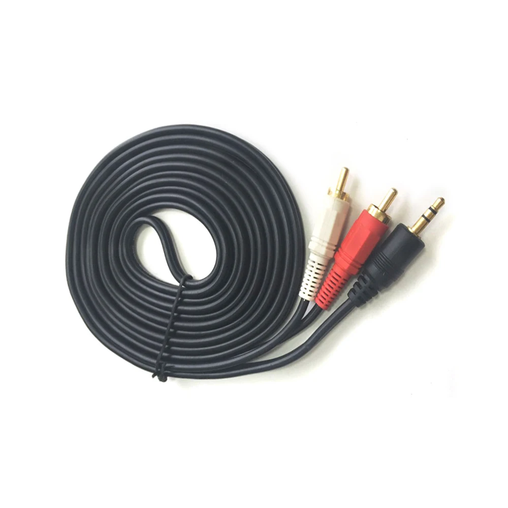 1m 3.5mm Plug Jack Connector to 2 RCA Male Music Stereo Adapter Cable Audio AUX Line for Phones TV Sound Speakers