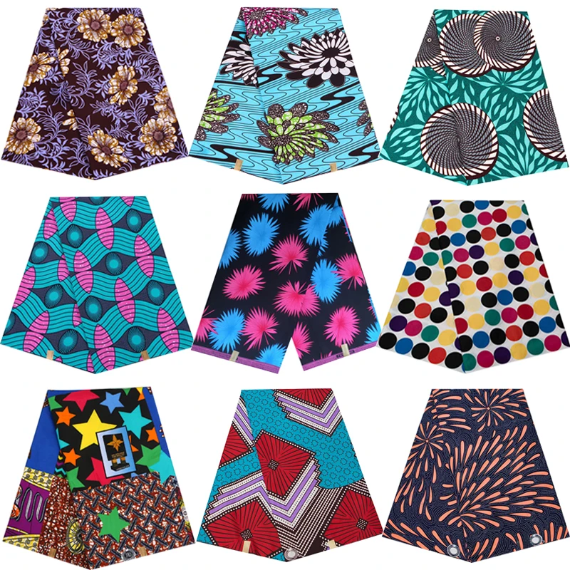 Ankara African Prints Patchwork Fabric Real Wax Breathable Block Tissu For Women Dress Sewing Craft DIY Material 100% Polyester