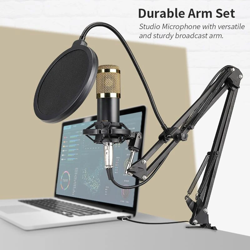 Condenser Microphone Bundle BM-800 Mic Set for Stu dio Recording & Brocasting Microphone Kit for Pc Computer