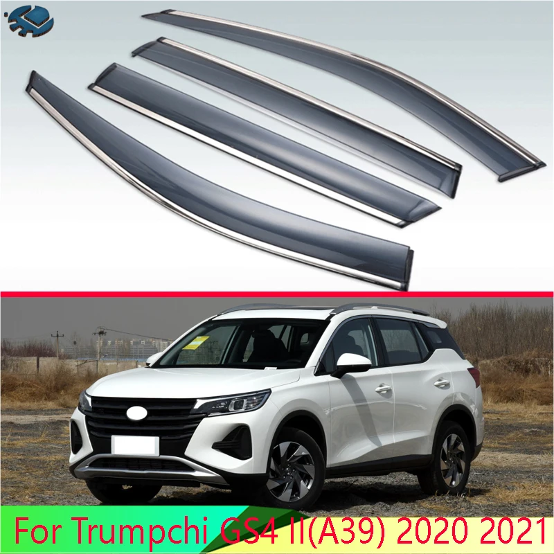 

For Trumpchi GS4 II(A39) 2020 2021 Car Accessories Plastic Exterior Visor Vent Shades Window Sun Rain Guard Deflector 4pcs