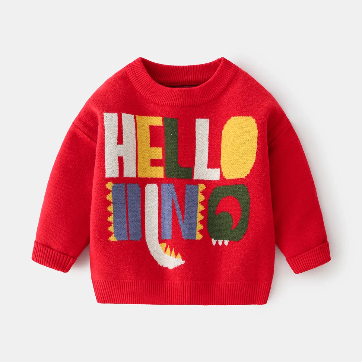 New 2020 Kids Children Pullover Sweater Autumn Winter Boys Cute Cartoon Dinosaur O-neck Knitted Jumper Sweaters Tops Clothing