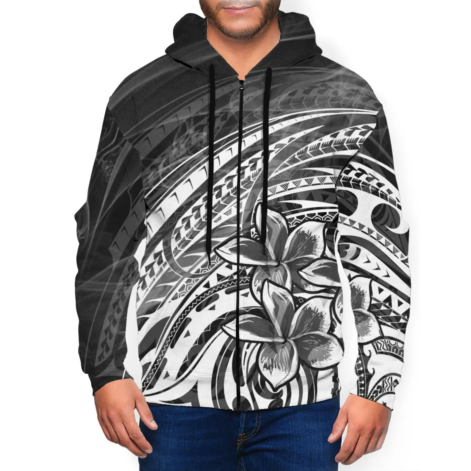 Polynesian Samoan Puletasi New Hoodie Tops  Men Sweatshirts Fashion Print Zipper Pullovers Sweatsuits Factory Custom