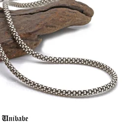 Collar de plata auténtica para hombre y mujer, cadena larga de plata de ley s925, colgante Retro, joyería tailandesa