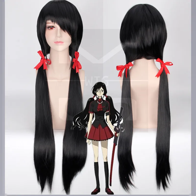 

Anime Blood-C Kisaragi Saya Girl Cloth Uniform Cosplay Costume long hair Custom-Made Halloween Costume for Women