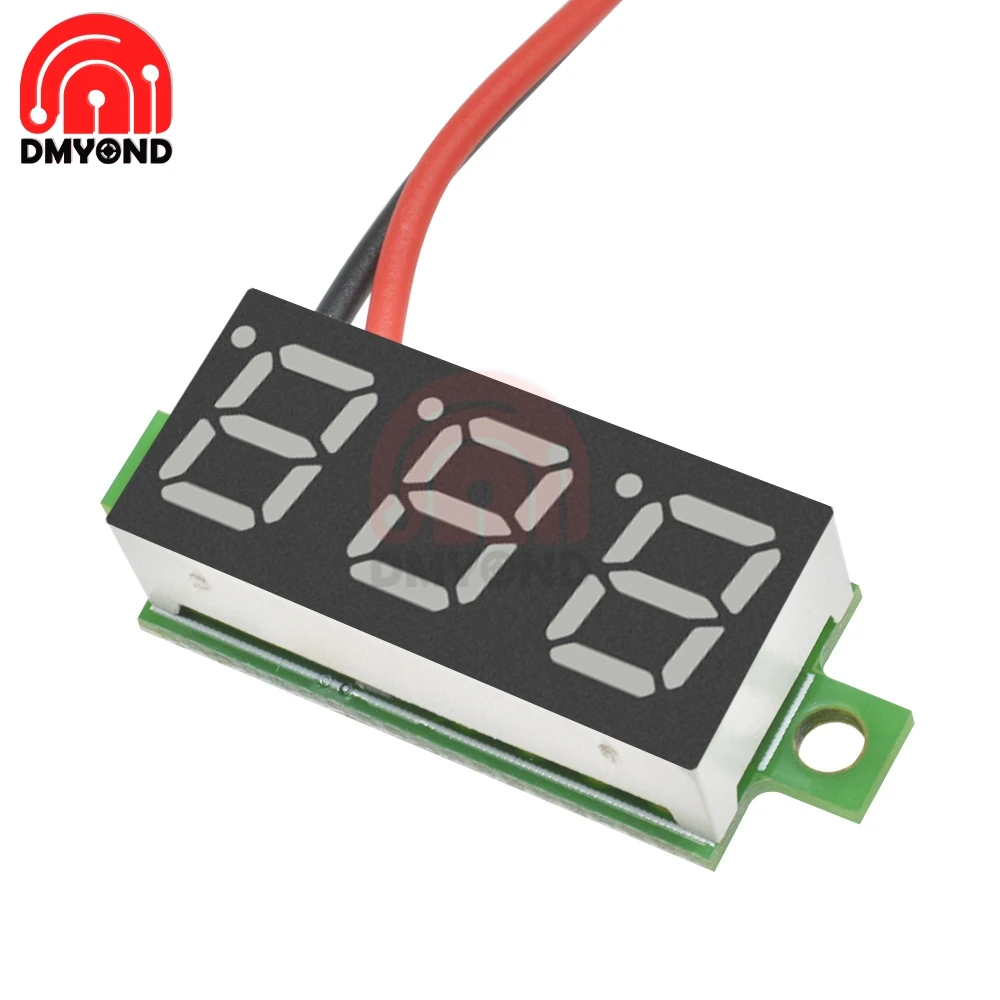 DC 2.5V-30V 12V 24V 0.28 pollici 2 fili voltmetro voltmetro Volt Tester rivelatore Monitor LED rosso schermo auto moto elettrico